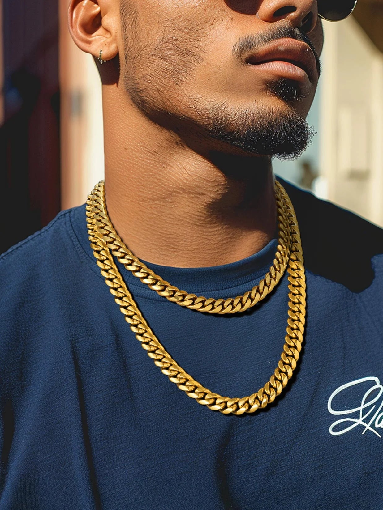 Men'S Stainless Steel Chain Rapper Necklace 4.8Mm 14 Inch Costume Hip Hop Jewelry Mens Gifts